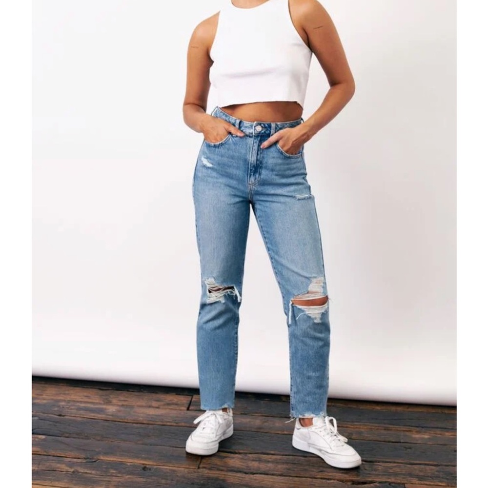 Garage Denim Mom Distressed Jeans - Picture 1 of 14